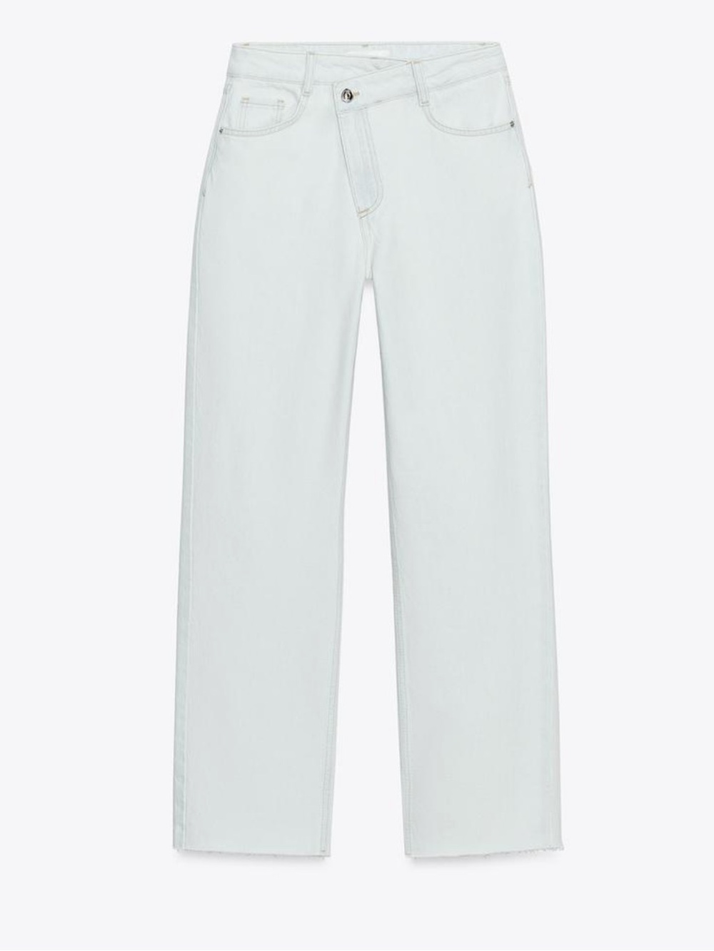 Zara Women's Straight Jeans in Light Wash White